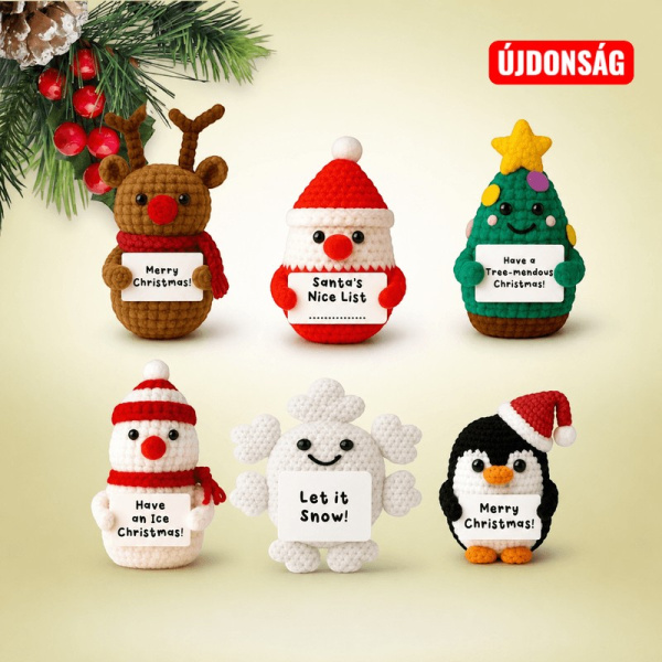 Karácsonyi horgolt kabalafigura