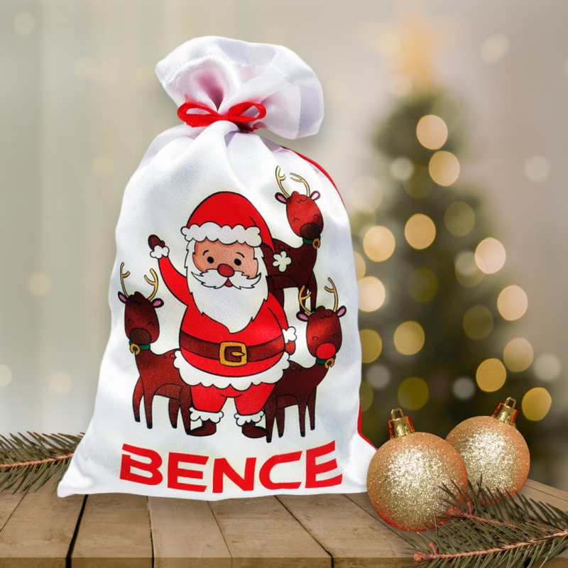 Szövet zsák egyedi mintával és névvel